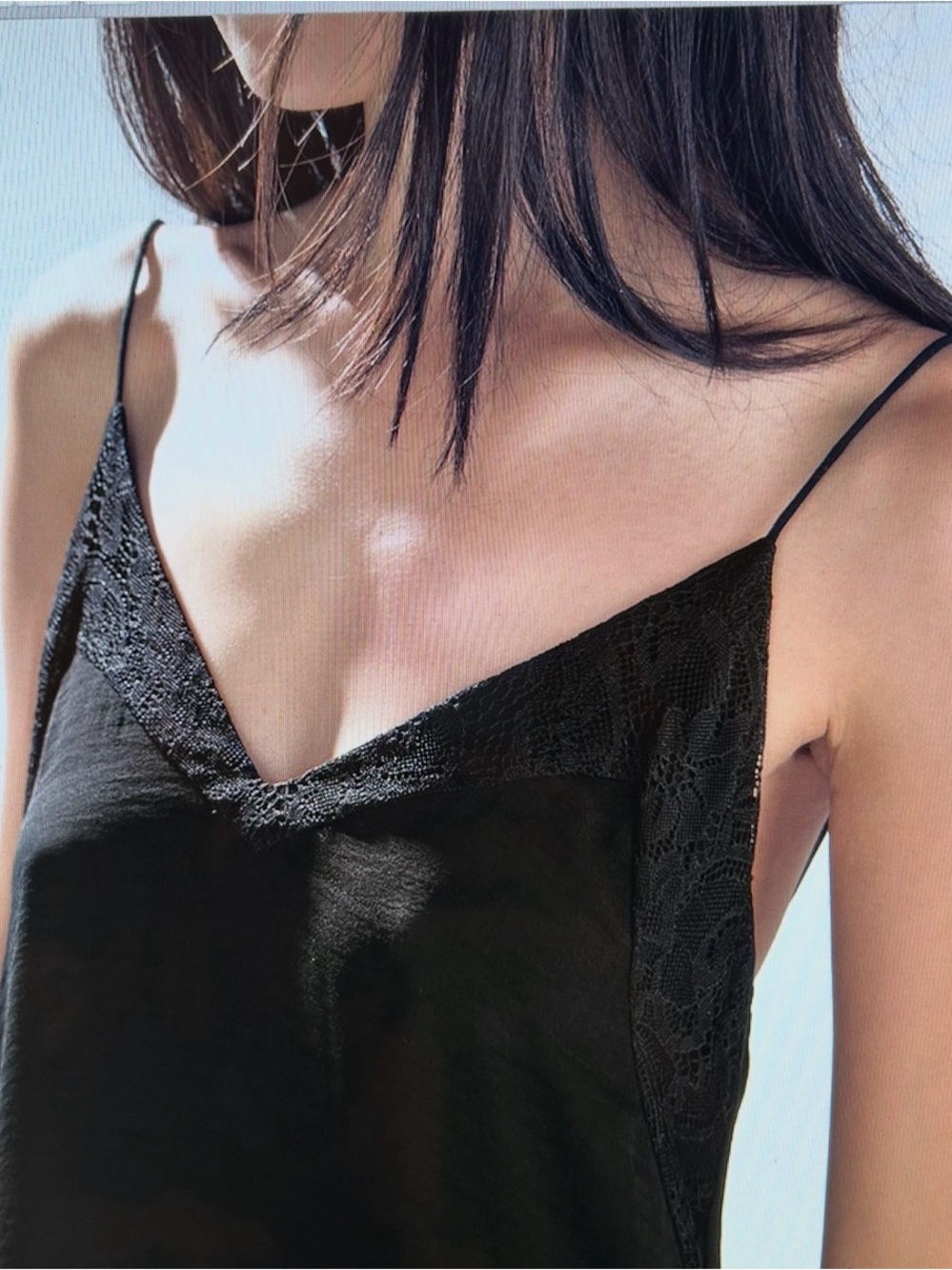 Zara  Black Slip Maxi Dress with Side Slit - Picture 3 of 11
